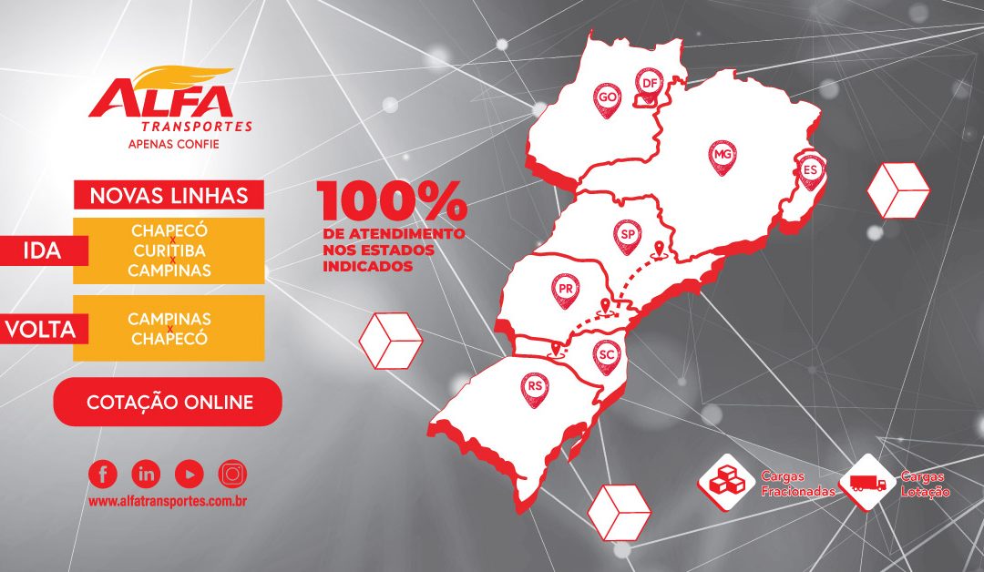 Novas linhas Chapecó X Curitiba X Campinas