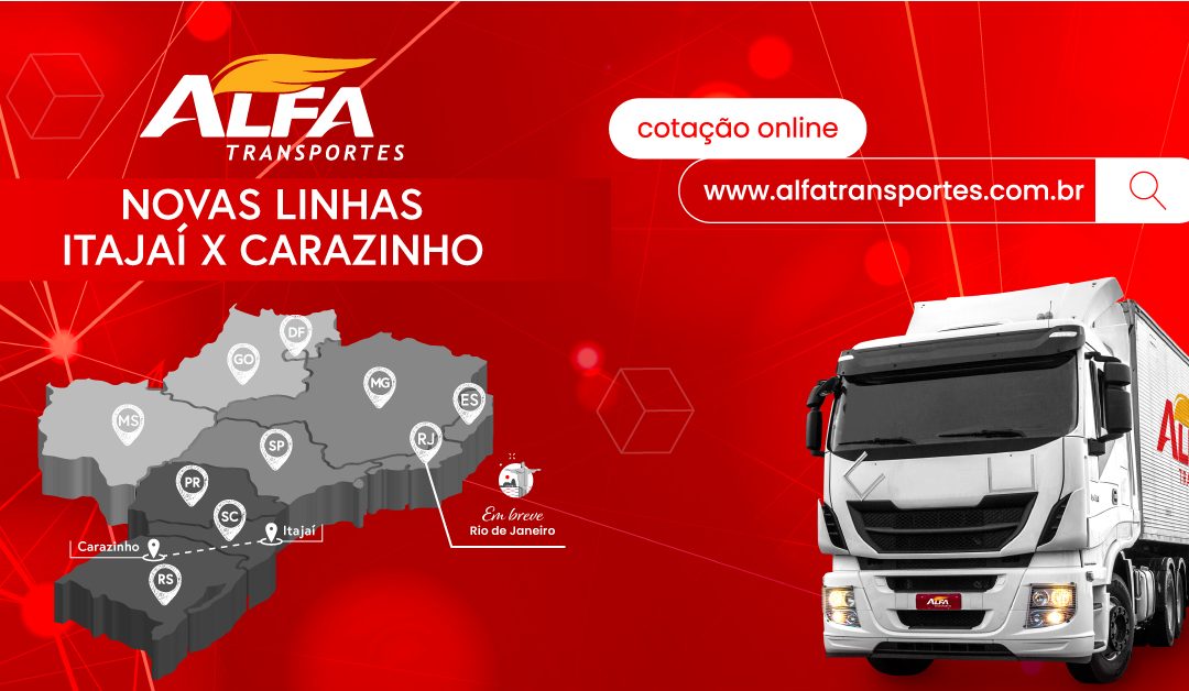 Novas linhas Alfa Transportes Itajaí/SC x Carazinho/RS