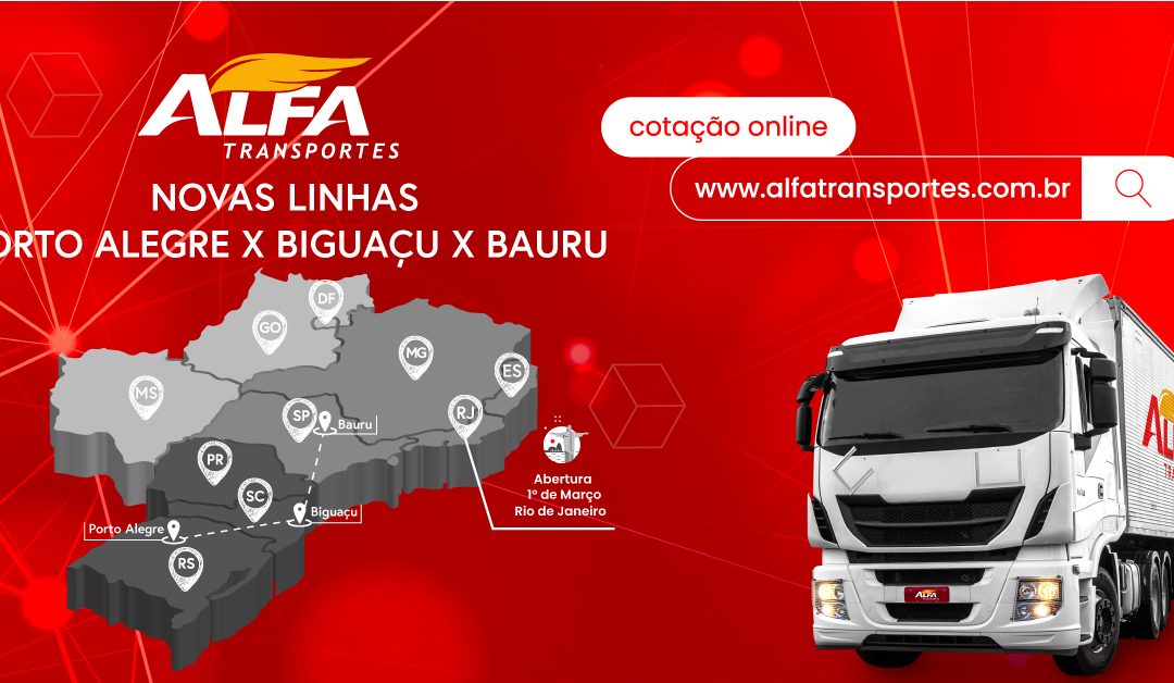 Alfa Transportes conta com rota exclusiva POA X Biguaçu X Bauru