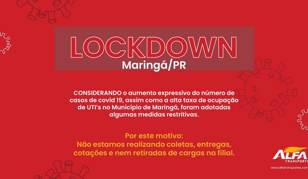 Aviso Lockdown Maringá/PR
