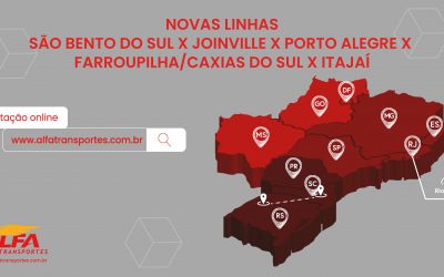 Nova rota São Bento do Sul x Joinville x Porto Alegre x Farroupilha/Caxias x Itajaí.